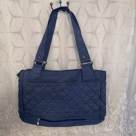 Baggallini blue quilted shoulder bag purse - Picture 2 of 8